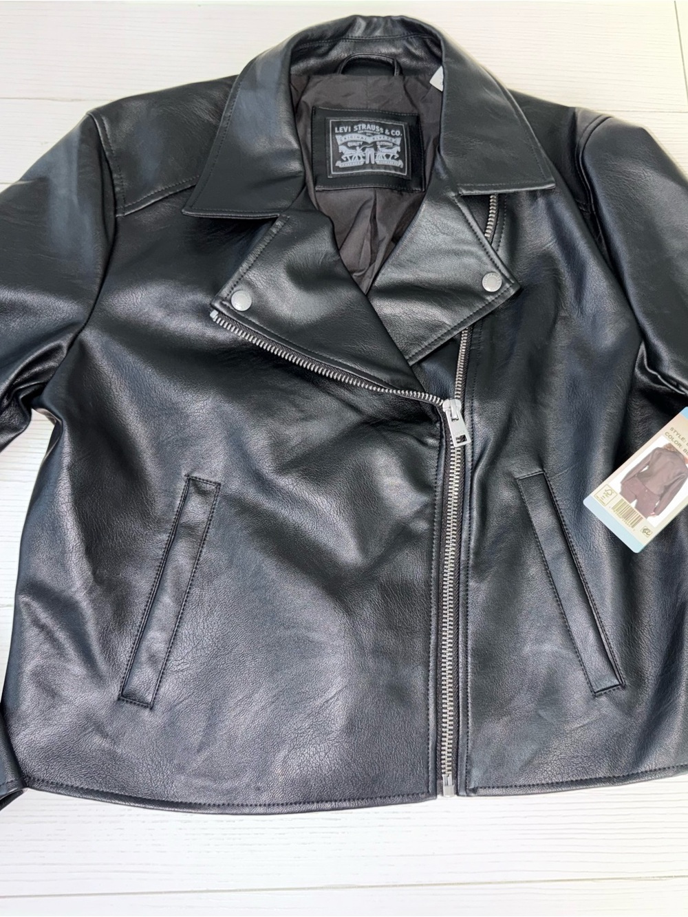 Levi's Black Faux Leather Asymmetric Moto Jacket - Women